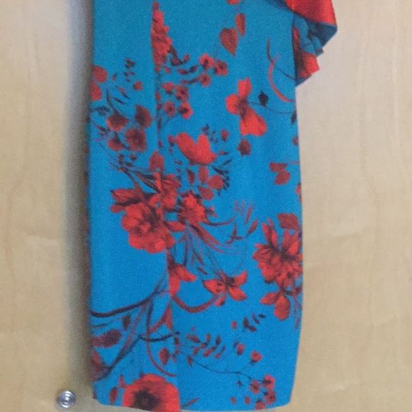 Sachin Babi April Floral Dress w One Draped Sleeve - Picture 7 of 16